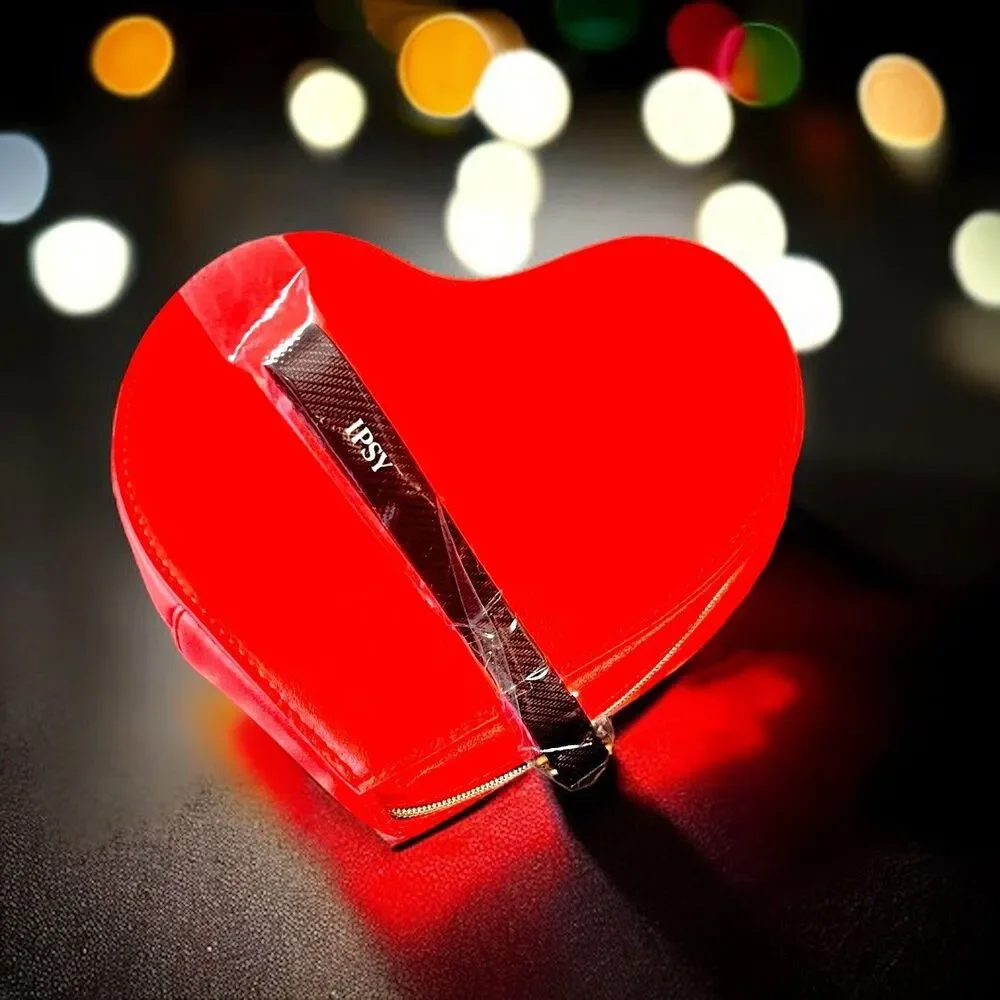 Ipsy Passion Pop Red Heart Cosmetic Bag New Without Tags